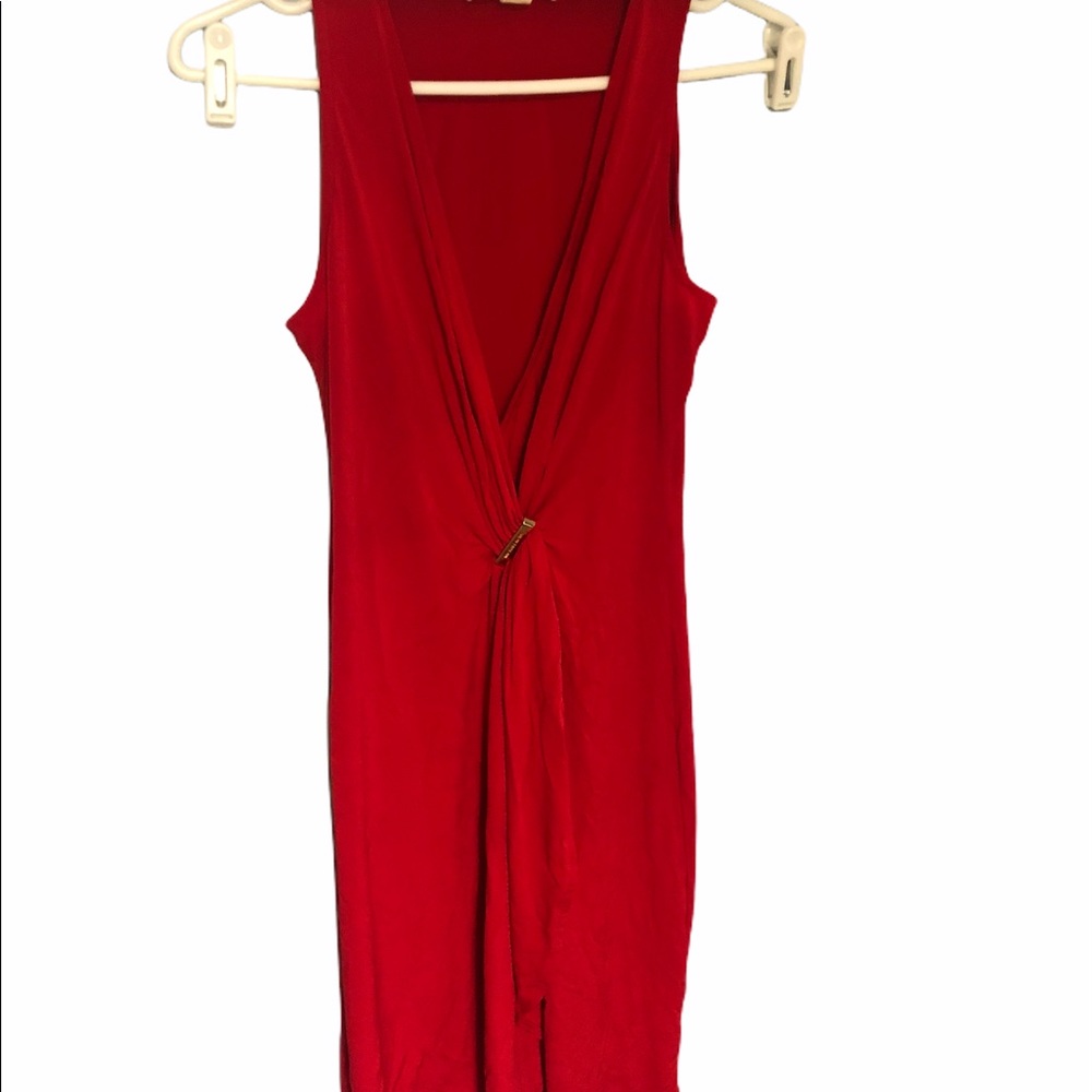 MICHEAL MICHEAL kores red ruffle mini dress size Small